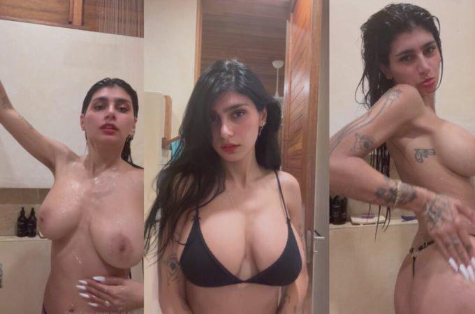 Mia Khalifa Black Bra Shower Video Leaked